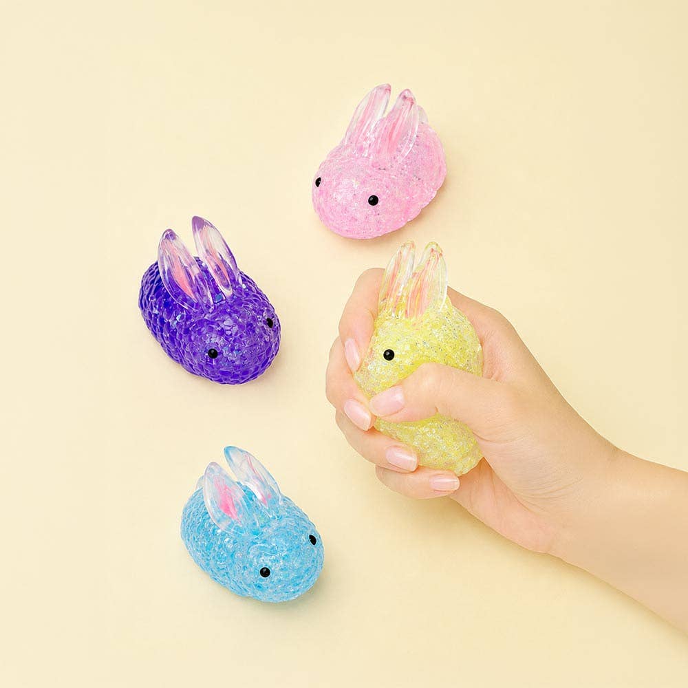 12PCS - Glitter Bunny Squeeze Squishy Stress Relief Toy