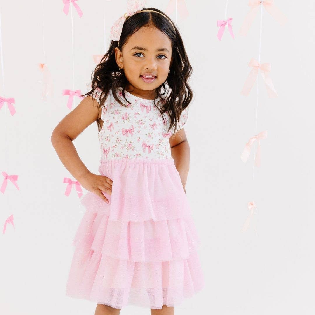 Ditsy Floral Short Sleeve Tutu Dress - Spring 2025 Clothing: 3T